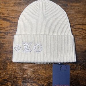 Louis Vuitton Cream Knit Beanie